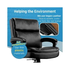 Ergonomic Chairs*Click365 Transform 2.0 Ergonomic Bonded Leather Swivel Desk Chair, (CCHR10007B) Black