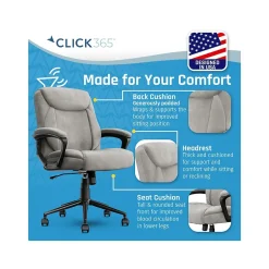 Ergonomic Chairs*Click365 Transform 1.0 Ergonomic Fabric Swivel Desk Chair, (CCHR10001C) Gray