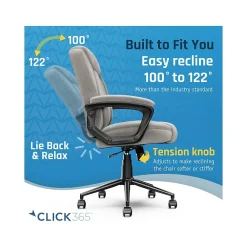 Ergonomic Chairs*Click365 Transform 1.0 Ergonomic Fabric Swivel Desk Chair, (CCHR10001C) Gray