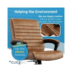 Ergonomic Chairs*Click365 Transform 3.0 Ergonomic Bonded Leather Swivel Desk Chair, (CCHR10008A) Cognac