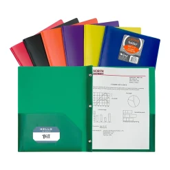 Pocket Folders|C-Line Heavy Duty 3-Hole Punched 2-Pocket Portfolio Folders, Assorted Colors (CLI33960)