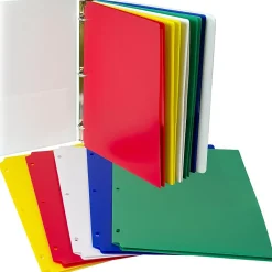 Pocket Folders|C-Line ® Heavyweight, 3-Hole Punched, 2-Pocket Portfolio, Assorted Colors, 10 Per Pack, 2 Packs (CLI32930-2)