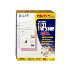 Sheet Protectors|C-Line Heavyweight Sheet Protectors, 8-1/2" x 11", Clear, 200/Box (62097)