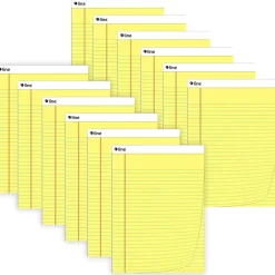 Notepads|C-Line Notepad, Wide Ruled, Yellow, 12 Pads/Bundle (CLI25106-12)
