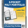 Pocket Folders|C-Line 8-Pocket Poly Portfolio, Letter Size, Smoke (CLI33081)