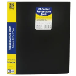 Sheet Protectors|C-Line Presentation Book with Sheet Protector, 24 Pockets, Letter, Black (CLI33240)