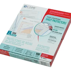 Sheet Protectors|C-Line Standard Weight Sheet Protectors, 11" x 8-1/2", Clear 100/Box (62027)