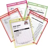 Sheet Protectors|C-Line Stitched Shop/Job Ticket Holders, 9" x 12", Neon, 10/Pack (43920)