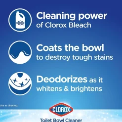 Disinfecting Toilet Bowl Cleaner with Bleach, Rain Clean Scent, 24 Oz., 2/Pack, 6 Packs/Carton (30924)<Clorox Best