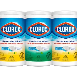 Disinfecting Wipes Value Pack, 75 Wipes/Container, 3/Pack (30208)<Clorox Hot
