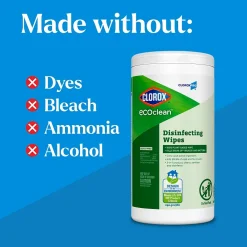 EcoClean Disinfecting Wipes, 75 Wipes/Container (60605)<Clorox Hot