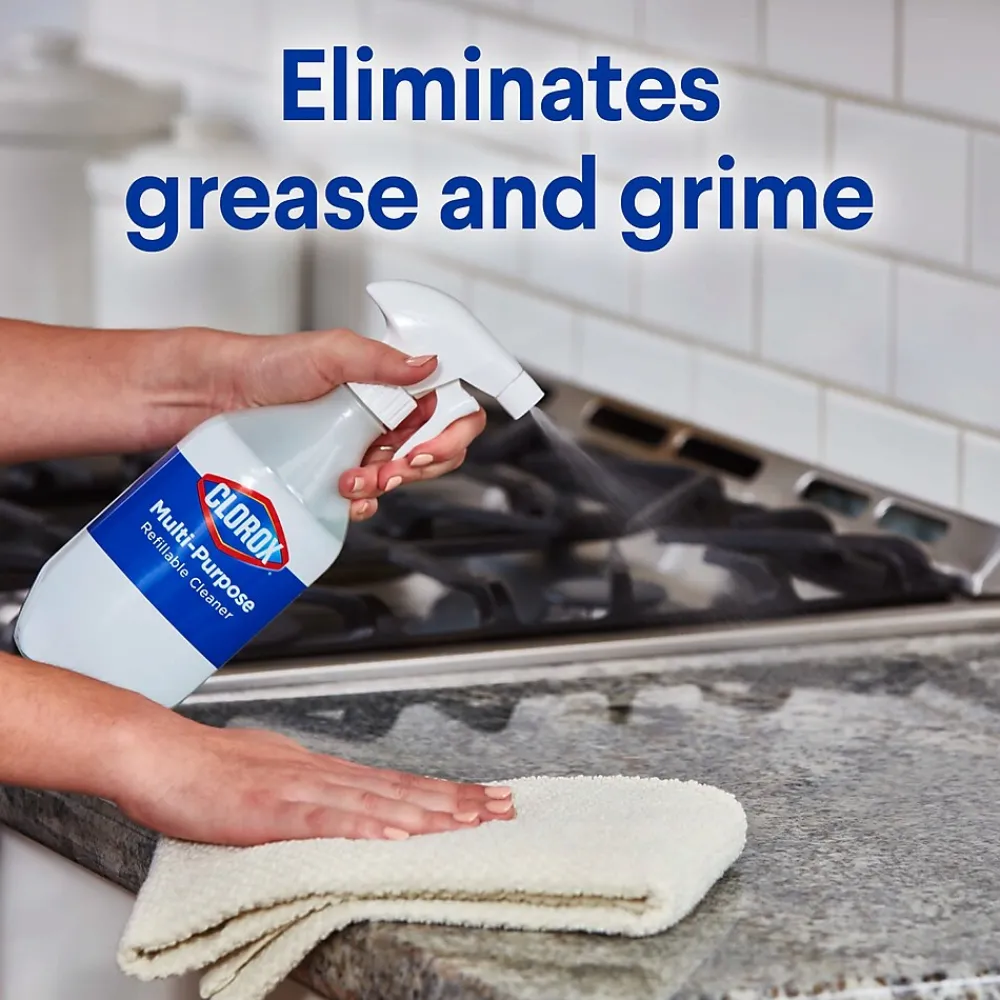 Multi-Purpose Cleaning Spray System Starter Kit, 1 Spray Bottle and 1 Refill, Crisp Lemon, 1.13 fl. oz. (60160)<Clorox Hot