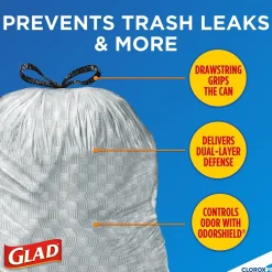 CloroxPro ForceFlex 13 Gallon Tall Kitchen Trash Bag, 23.75" x 24.88", Low Density, .72 mil, Gray, 100/Box (70427)<Glad Hot