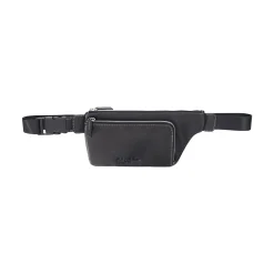 Black Genuine Leather Belt Bag, Small (CL110WB02-Blk)<Club Rochelier Clearance