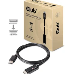 Club 3D Club3D CAC-1082 6.56 feet DisplayPort 1.4 to HDMI 2.0b HDR, Black