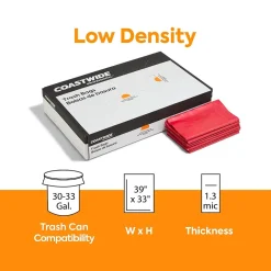 ™ 30-33 Gallon Biohazard Bags, Low Density, 1.3 Mil, Red, 150 Bags/Box (CW57395)<Coastwide Professional Best