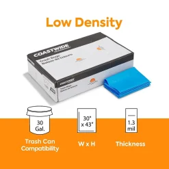 ™ 30 Gallon Biohazard Bags, Low Density, 1.3 Mil, Blue, 200 Bags/Box (CW57396)<Coastwide Professional Outlet