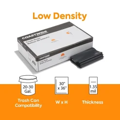 ™ 20-30 Gallon Trash Bag, 30" x 36", Low Density, 1.35 mil, Black, 150 Bags/Box (CW21761)<Coastwide Professional New