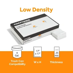 ™ 4 Gallon Trash Bag, 17" x 17", Low Density, 0.35 mil, Clear, 1000 Bags/Box (CW22236)<Coastwide Professional Online