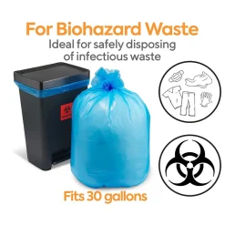 ™ 20-30 Gallon Biohazard Bag,LowDensity, 1.3 mil, Blue, 200 Bags/Box (CW50711)<Coastwide Professional Sale