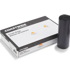 ™ 50-56 Gallon Trash Bag, 43" x 46", Low Density, 1.5 mil, Black, 100 Bags/Box (CW22341)<Coastwide Professional New
