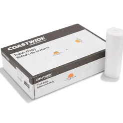 ™ 55-60 Gallon Trash Bag, 38" x 60", High Density, 14 mic, Natural, 200 Bags/Box (CW18201)<Coastwide Professional Clearance