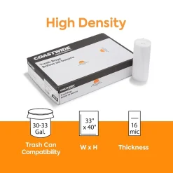 ™ 30-33 Gallon Trash Bag, 33" x 40", High Density, 16 mic, Natural, 250 Bags/Box (CW18200)<Coastwide Professional Outlet