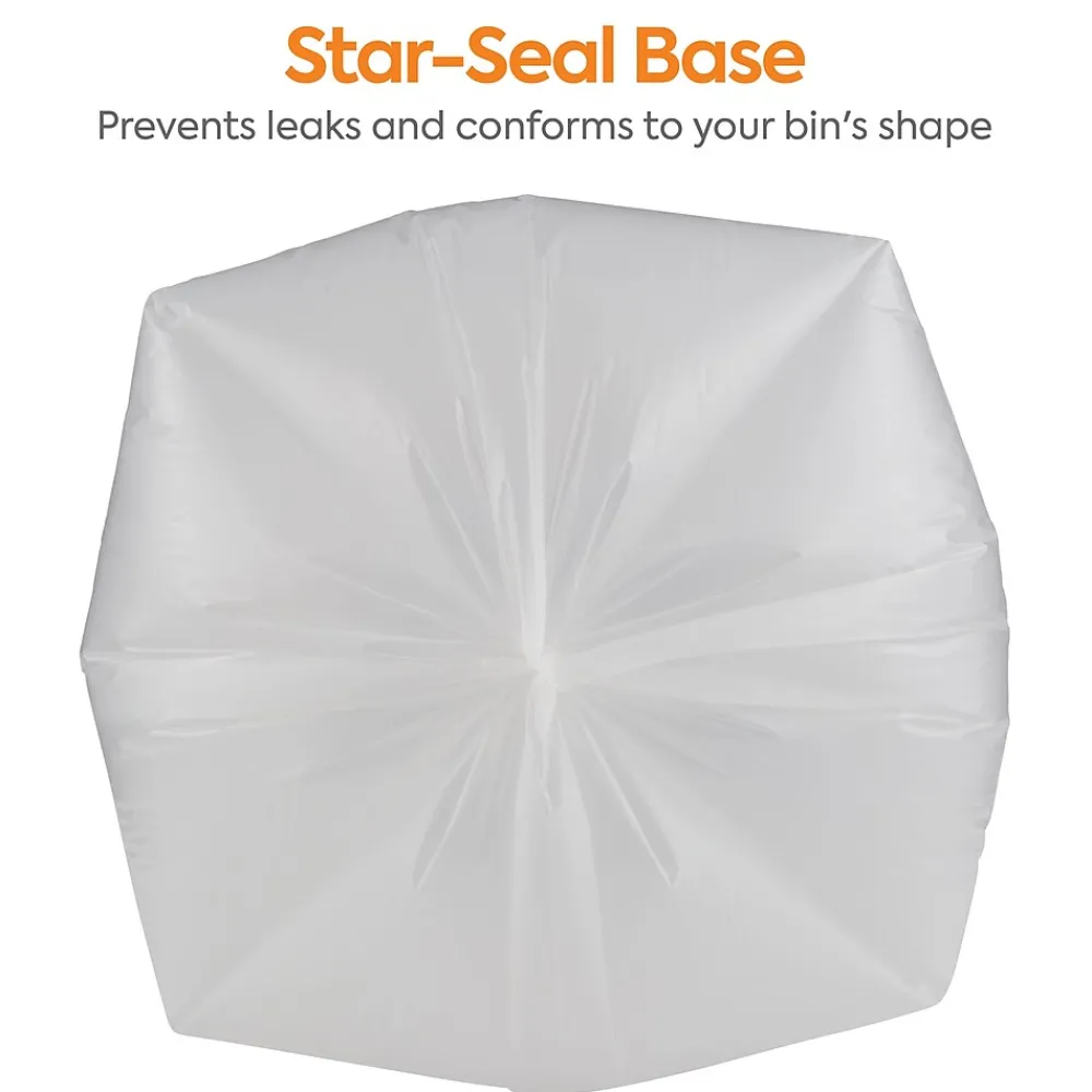 ™ 55-60 Gallon Trash Bag, 38" x 58", Low Density, 1.3 mil, Clear, 100 Bags/Box (CW25528)<Coastwide Professional
