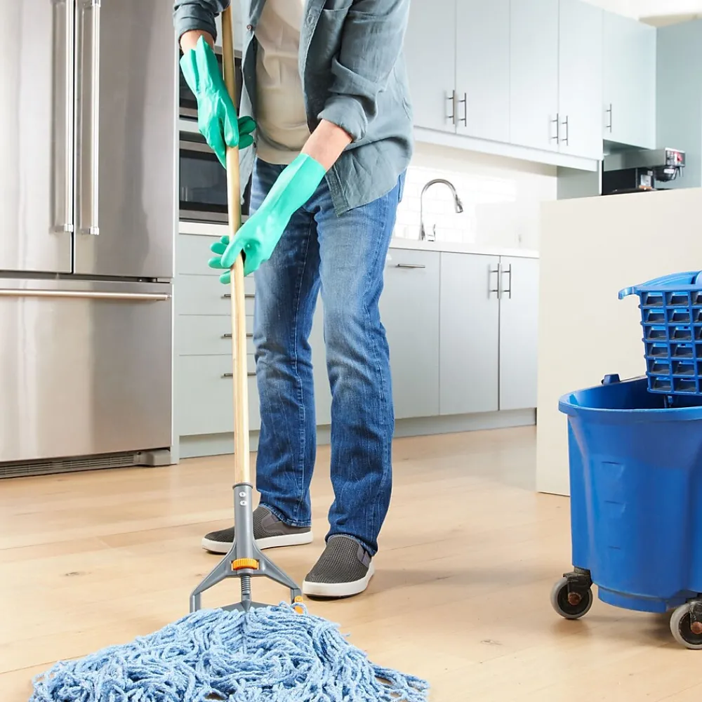 ™ 60" Side Gate Wood Wet Mop Handle, Plastic Head (CW61061-CC)<Coastwide Professional Discount