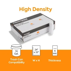 ™ AccuFit 16 Gallon Trash Bag, 24" x 33", High Density, 6 mic, Natural, 1000 Bags/Box (CW18196)<Coastwide Professional Online