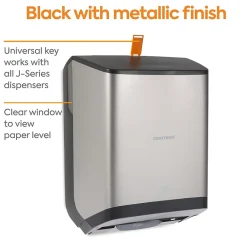 J-Series Automatic Hardwound Paper Towel Dispenser, Black/Metallic (CWJAHT-S-CC)<Coastwide Professional Online