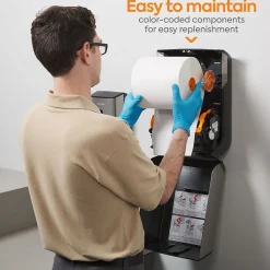 J-Series Manual Hardwound Paper Towel Dispenser, Black/Metallic (CWJMHT-S-CC)<Coastwide Professional