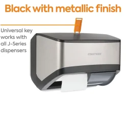 ™ J-Series Duo Bath Tissue Dispenser, Black/Metallic (CWJ2BT-S)<Coastwide Professional