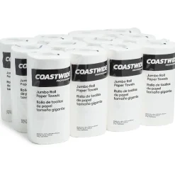 Coastwide Professional Jumbo Kitchen Rolls Paper Towel, 2-Ply, White, 250 Sheets/Roll, 12 Rolls/Carton (CW21806)