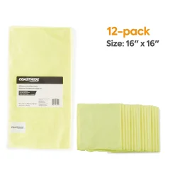 ™ Microfiber Wipers, Yellow, 12/Pack (CW52879)<Coastwide Professional Online