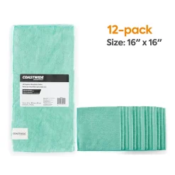 ™ Microfiber Wipers, Green, 12/Pack (CW52878)<Coastwide Professional