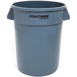 ™ Plastic Trash Can with no Lid, Gray, 32 Gal. (CW50716)<Coastwide Professional New