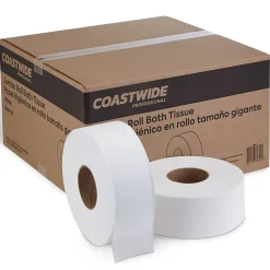 ™ 1-Ply Jumbo Toilet Paper, White, 2000 ft./Roll, 12 Rolls/Carton (CW26214)<Coastwide Professional