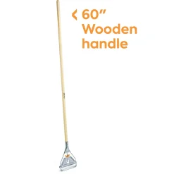 ™60" Side Gate Wood Wet Mop Handle, Galvanized Metal Head (CW58007)<Coastwide Professional