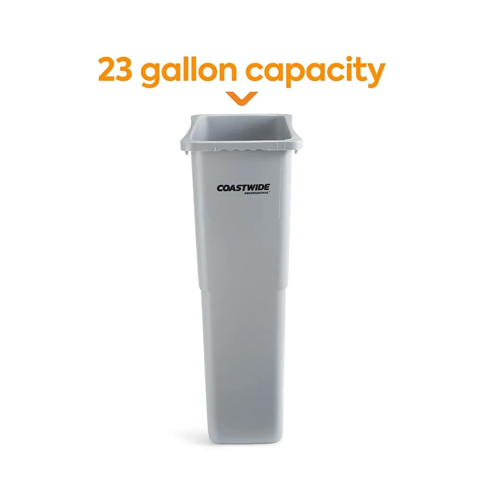 ™ Slim Plastic Trash Can with no Lid, , 23 Gal. (CW50717)<Coastwide Professional Discount