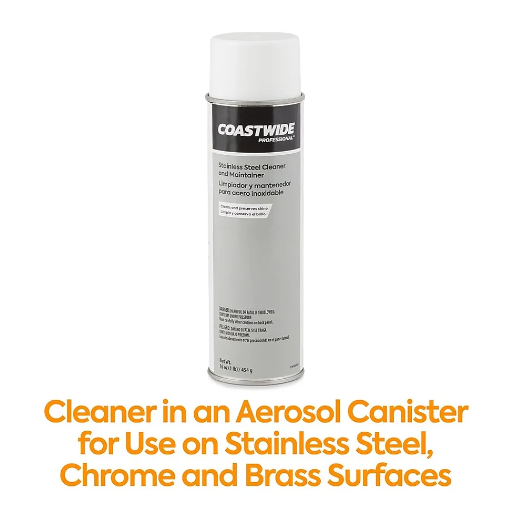 ™ Stainless Steel Cleaner and Maintainer, Fresh & Clean Scent, 16 oz., 6/Carton (CW58498-A)<Coastwide Professional Clearance