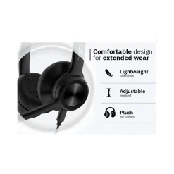 CODi Claro USB-A Wired Mono Headset w/ Integrated AI-Powered ENC Microphone, Black (A04618)