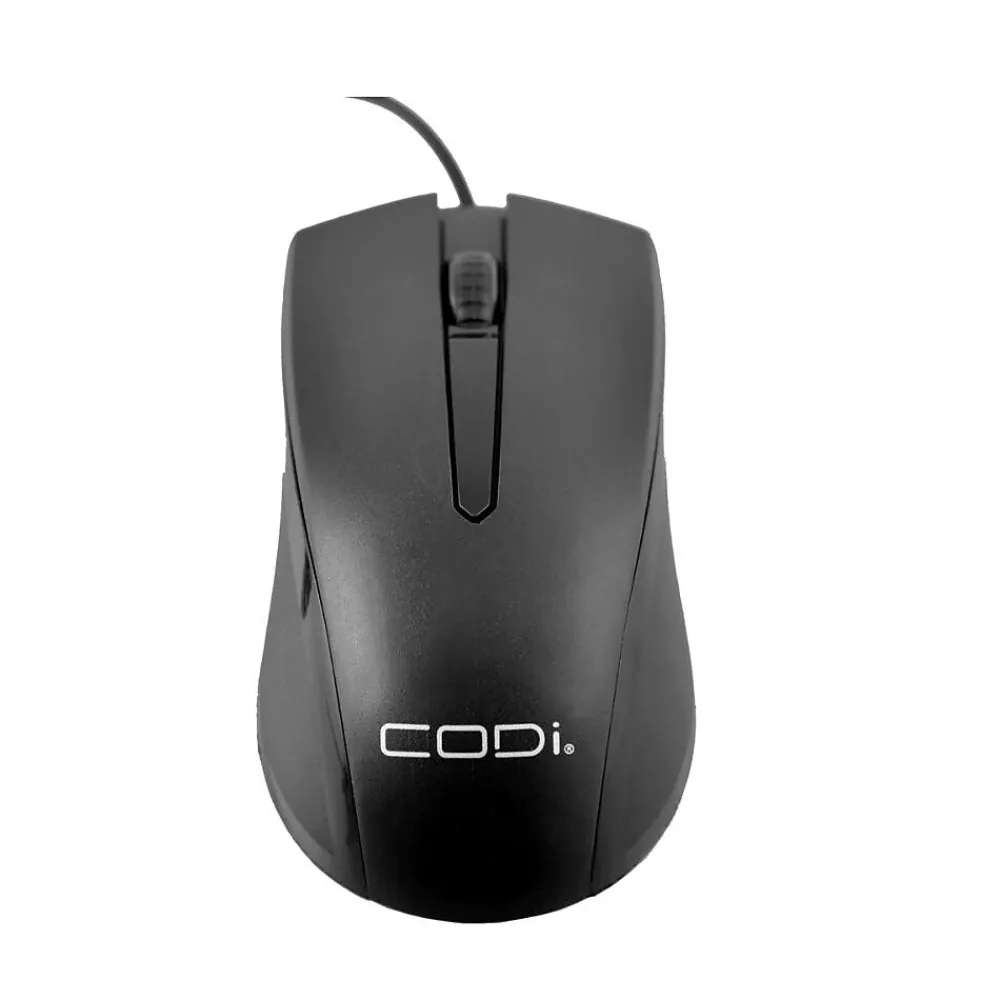 Clearance CODi Wired Ambidextrous Optical Desktop Mouse, Black (A05017)