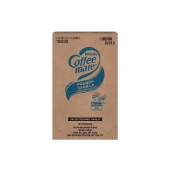 Coffee mate French Vanilla Lactose Free Liquid Creamer, 0.38 fl. oz., 50/Dispenser, 4 Dispensers/Carton (NES35170)