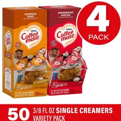Coffee mate Seasonal Pack Creamer, 50 Count/Pack, 4/Pack (700-00095)