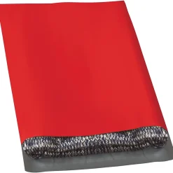 Clearance Partners Brand Colored Poly Mailers, Red, 12