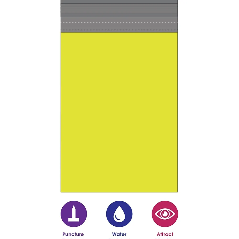 Online Partners Brand Colored Poly Mailers, Yellow, 12" x 15-1/2", 100/Case