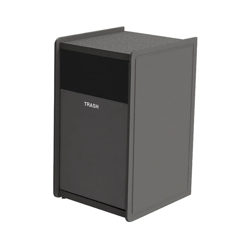 EarthCraft Plastic Outdoor Trash Can, 32 Gallon, Gray (71SLFR32-01608)<Commercial Zone Sale