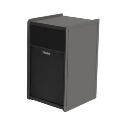 EarthCraft Plastic Outdoor Trash Can, 32 Gallon, Gray/Black (71SLFR32-01560)<Commercial Zone Discount