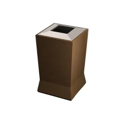 ModTec Polyethylene/Stainless Steel Trash Can with no Lid, Old Bronze, 39 Gal. (724665)<Commercial Zone Sale